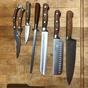 Pioneer woman knife set with block